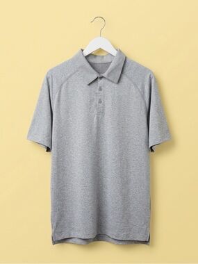 Fabletics Heather Grey Performance Polo